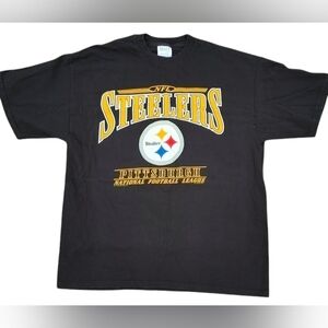 Vintage 2001 Pittsburgh Steelers NFL T-Shirt XL Y2K M&O Knits Graphic Tee
